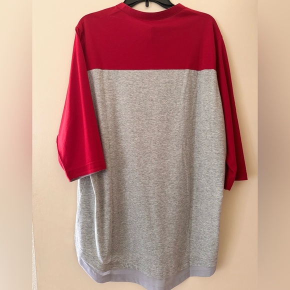 NWOT NIKE Dri-Fit Men’s Gray And Red Button Down Jersey 1/2 Sleeve Shirt Size XL - Picture 2 of 8